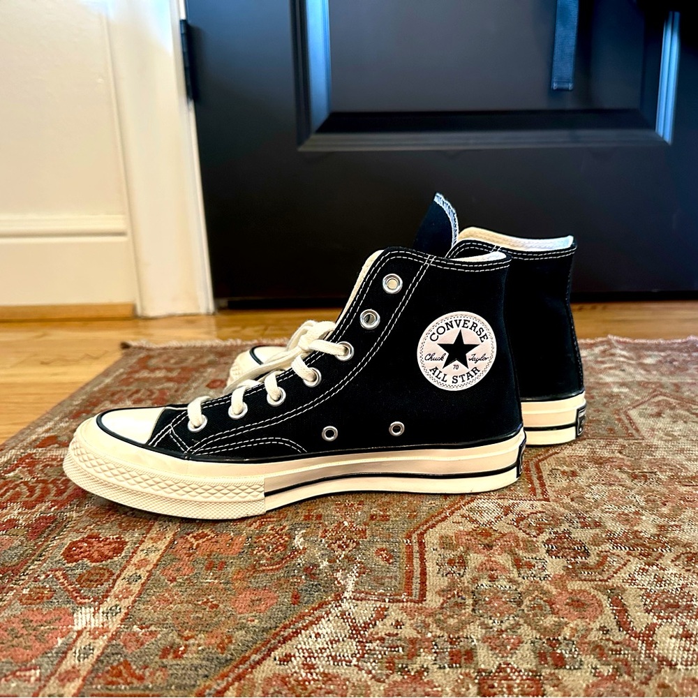 Converse Chuck Taylor All Star Black and White High-Tops Size 7.5
